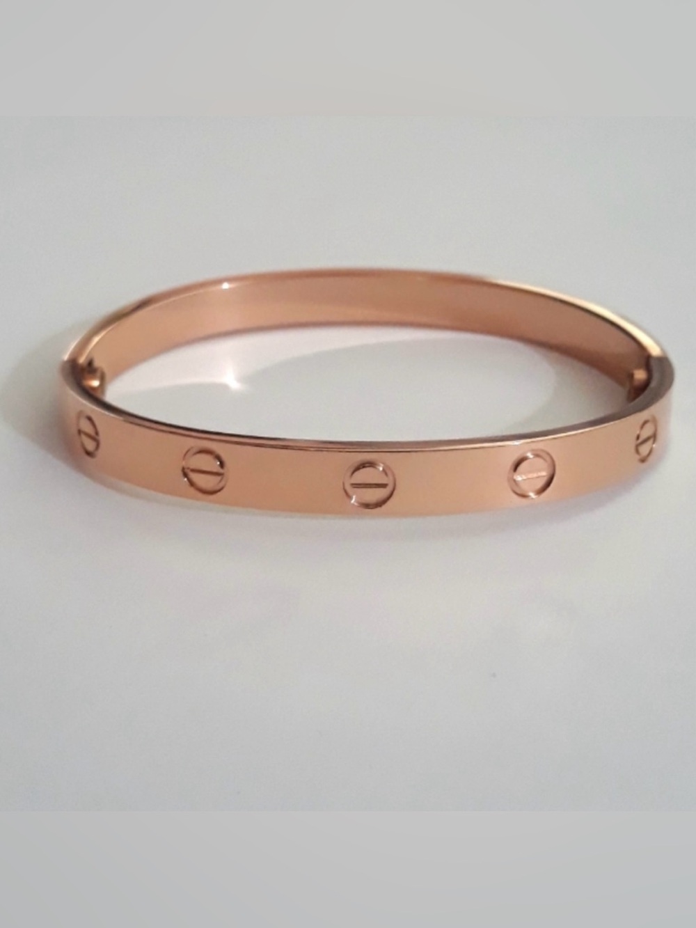 Clip On Generic Screw Bangle Bracelet in Rose Gold